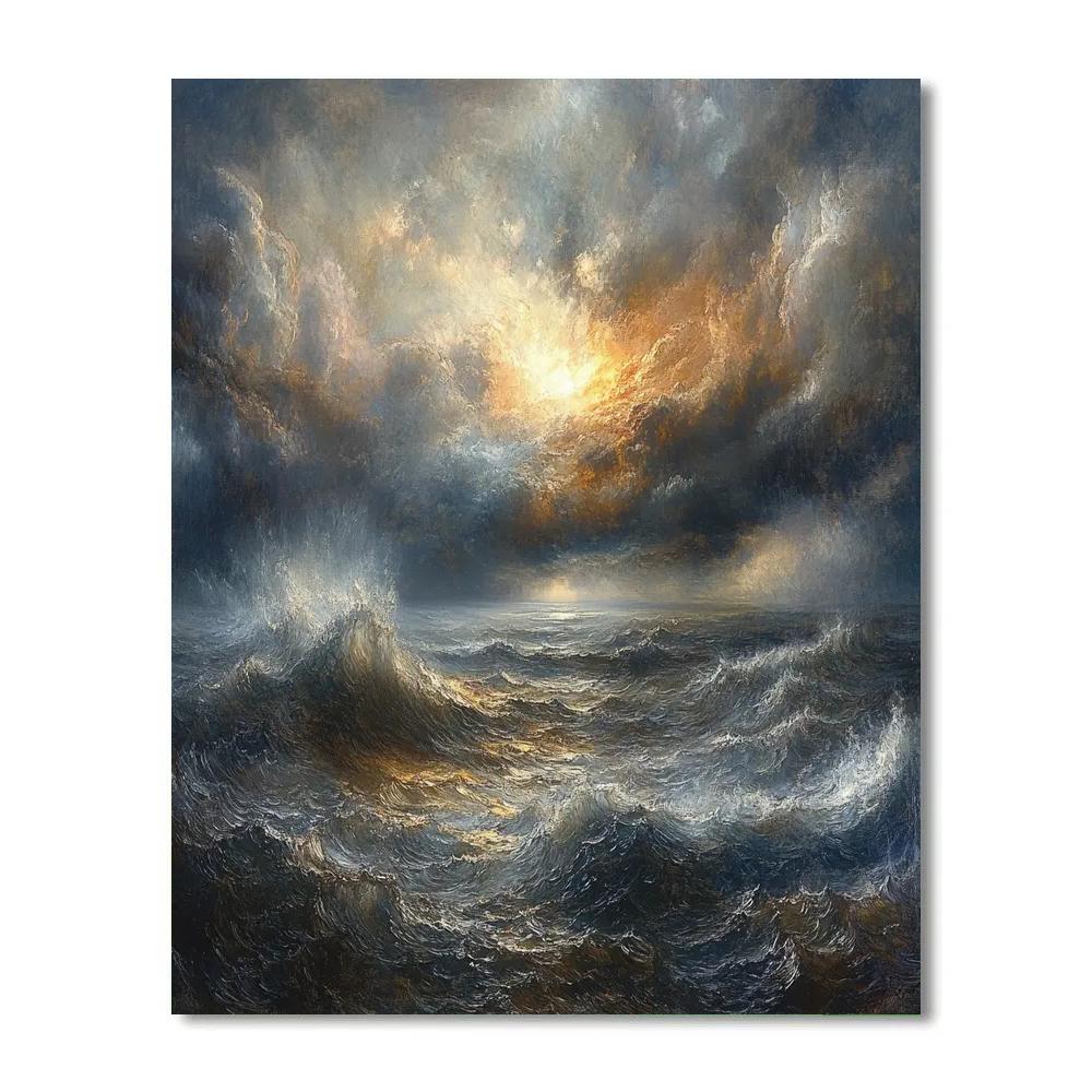 J.M.W. Turner Inspired Storm Over The Sea Paint by numbers kits