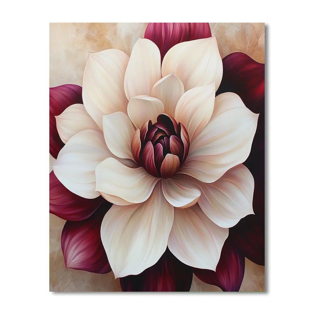 Georgia OKeeffe Inspired Monumental Petal Unfurling DIY paint by numbers