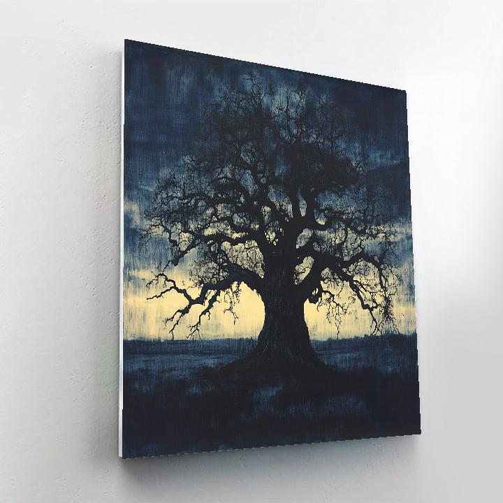 Francisco Goya Inspired Moonlit Silhouetted Oak At Twilight DIY paint by numbers