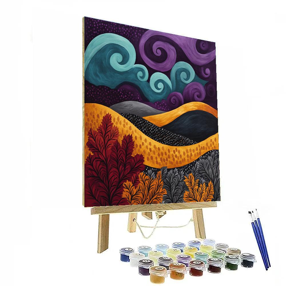 Frederick Varley Inspired Storm Over Windswept Hills painting number kit