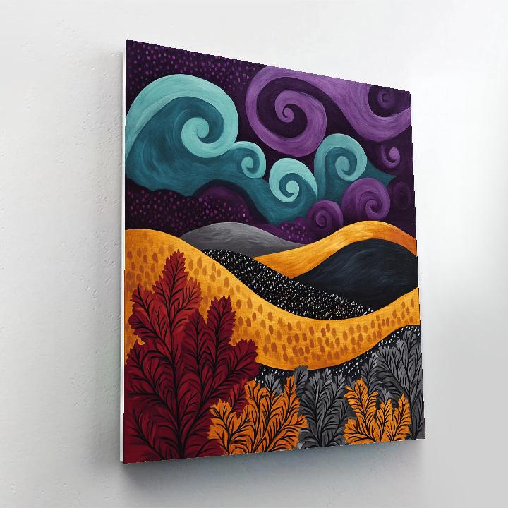 Frederick Varley Inspired Storm Over Windswept Hills painting number kit