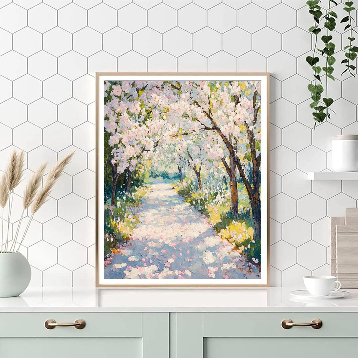 Monet Inspired Blooming Cherry Garden Paint by numbers kits