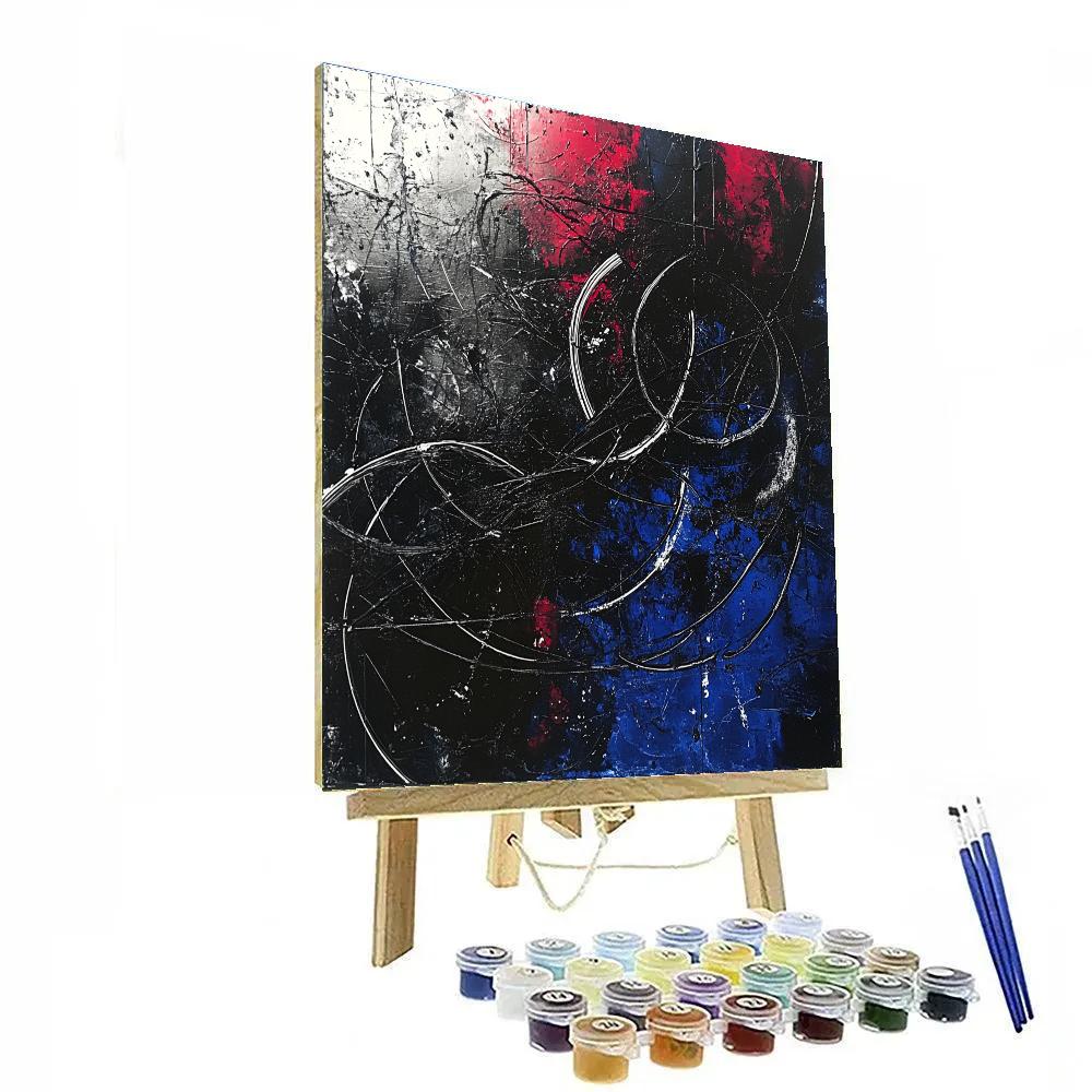 Jackson Pollock Inspired Electric Storm Of Drips paint by color