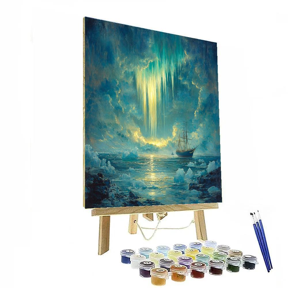 J M W Turner Inspired Polar Aurora Seascape Number painting