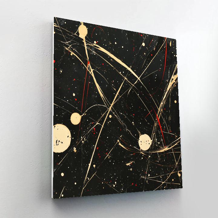 Jackson Pollock Inspired Chaotic Field In Black And Gold Numbered painting kits