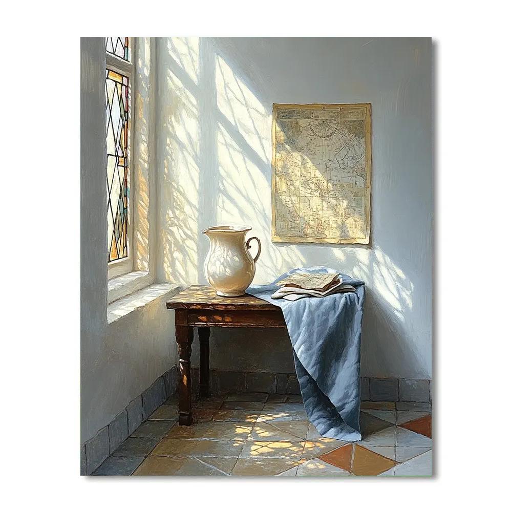 Johannes Vermeer Inspired Sunlit Delft Window Still Life Paint by numbers kits