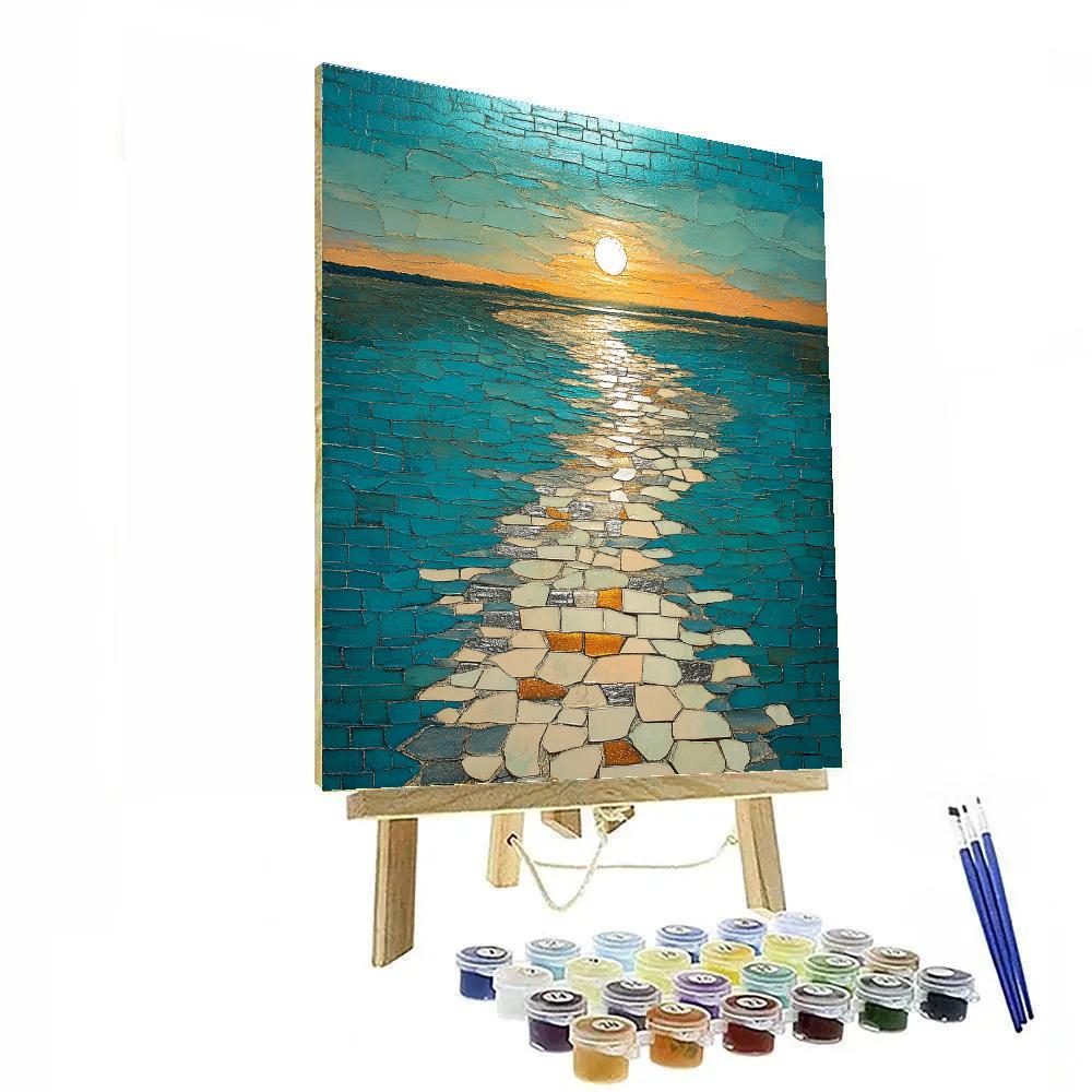 Jean-Paul Riopelle Inspired Reflective River Tessellation paint by number