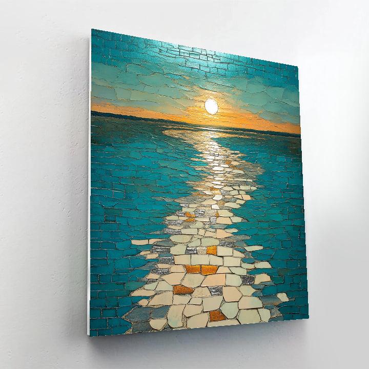 Jean-Paul Riopelle Inspired Reflective River Tessellation paint by number