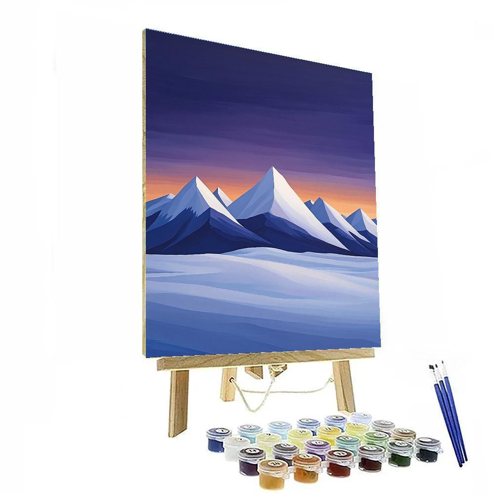 Lawren Harris Inspired Serene Snow-Capped Mountain Range painting number kit