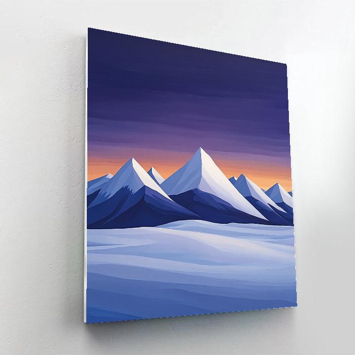 Lawren Harris Inspired Serene Snow-Capped Mountain Range painting number kit