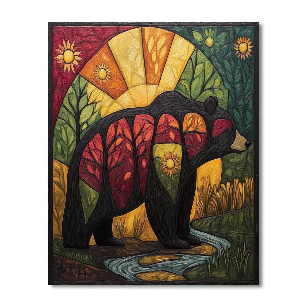 Norval Morrisseau Inspired Bear Of Forest Power paint by numbers