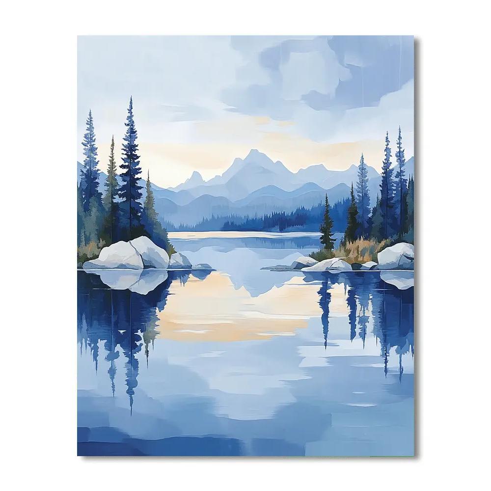 Lawren Harris Inspired Windswept Northern Lake Panorama painting number kit