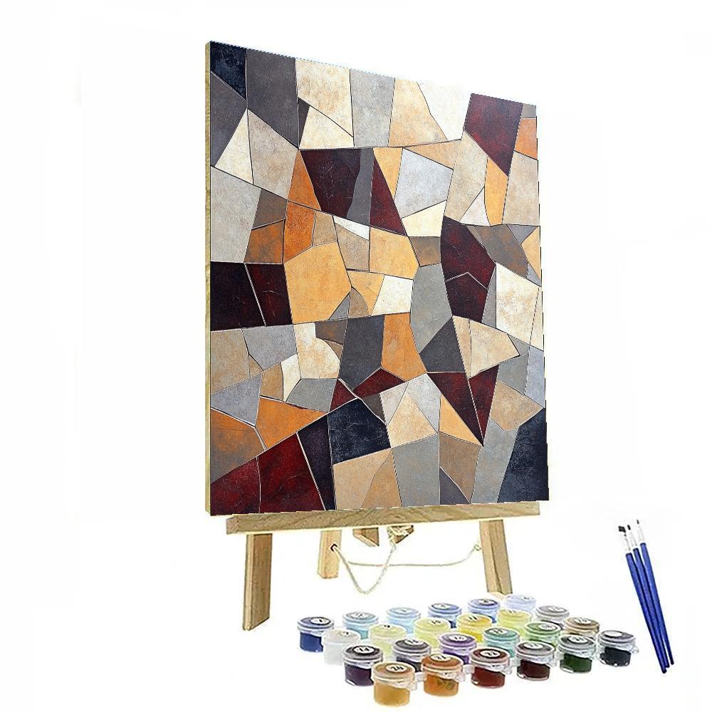 Pablo Picasso Inspired Cubist Mosaic Of Broken Clay Pots Numbered painting kits