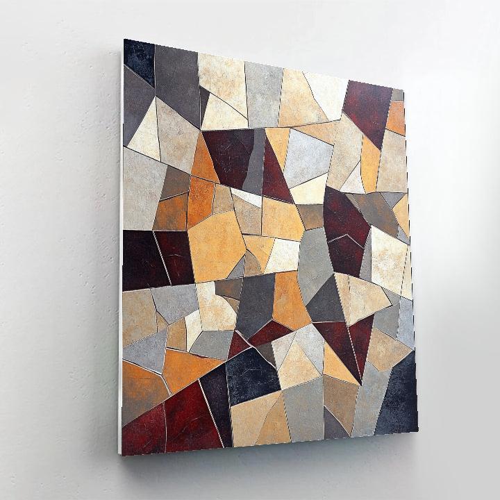 Pablo Picasso Inspired Cubist Mosaic Of Broken Clay Pots Numbered painting kits