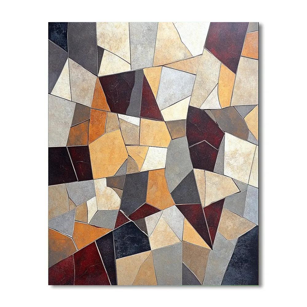 Pablo Picasso Inspired Cubist Mosaic Of Broken Clay Pots Numbered painting kits