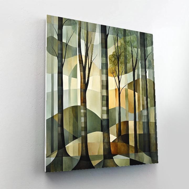 Pablo Picasso Inspired Angular Forestscape In Early Cubist Tones DIY paint by numbers