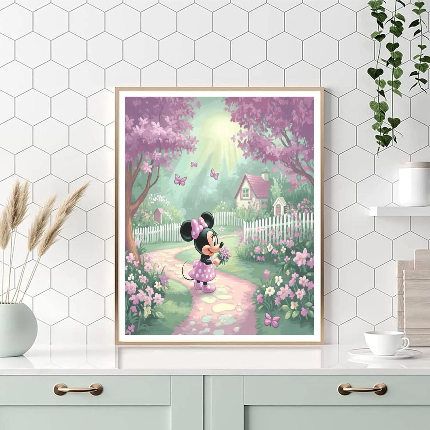 Minnie Mouse Garden Stroll Paint by numbers art