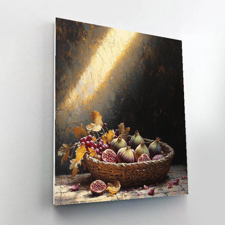Caravaggio Inspired Dramatic Decay Basket Composition painting number kit