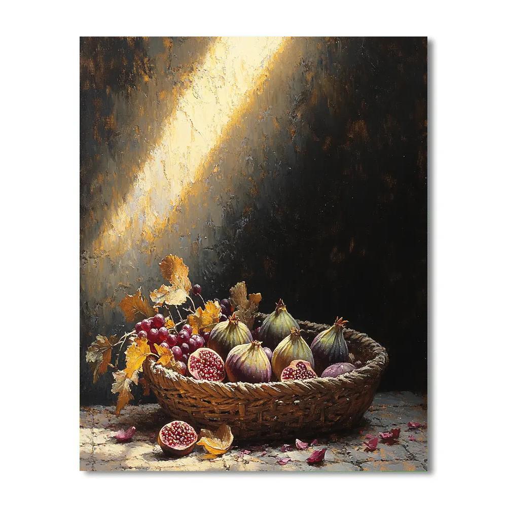 Caravaggio Inspired Dramatic Decay Basket Composition painting number kit