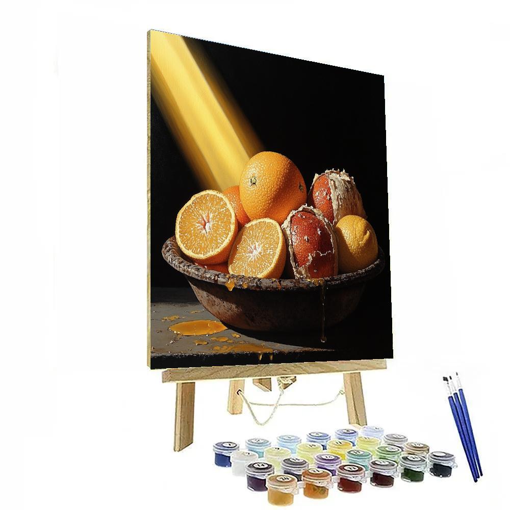 Caravaggio Inspired Decaying Citrus Symphony DIY paint by numbers