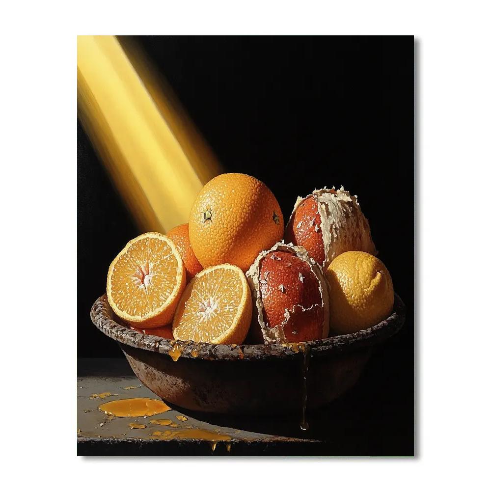 Caravaggio Inspired Decaying Citrus Symphony DIY paint by numbers
