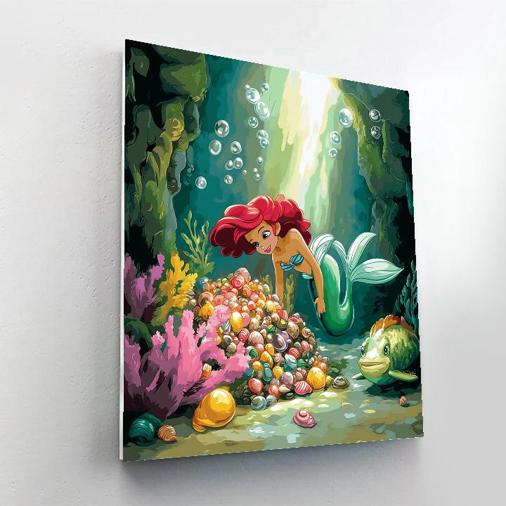 Ariel Undersea Treasure Grotto DIY paint by numbers