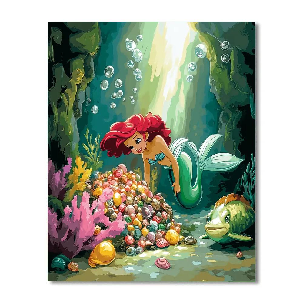 Ariel Undersea Treasure Grotto DIY paint by numbers