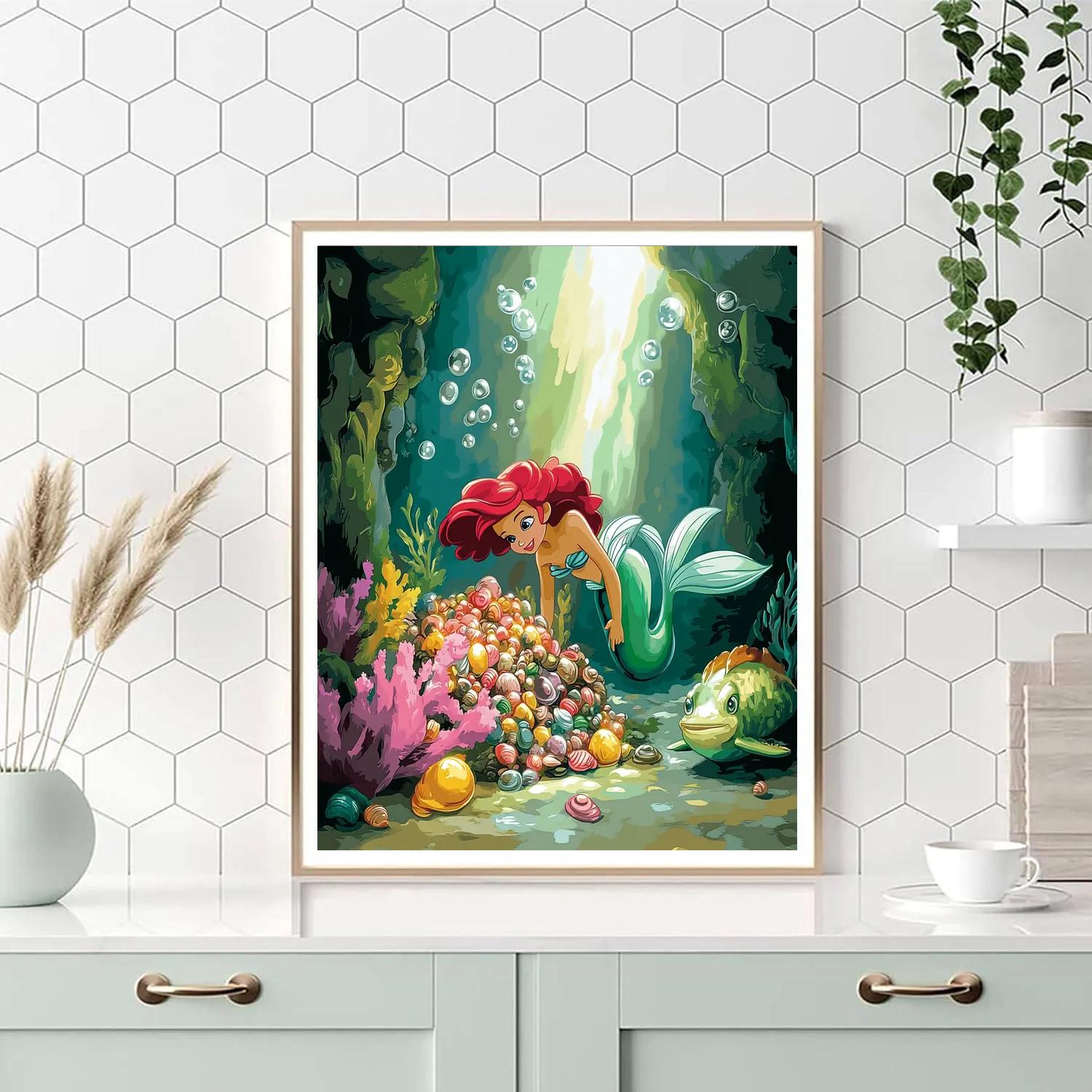 Ariel Undersea Treasure Grotto DIY paint by numbers