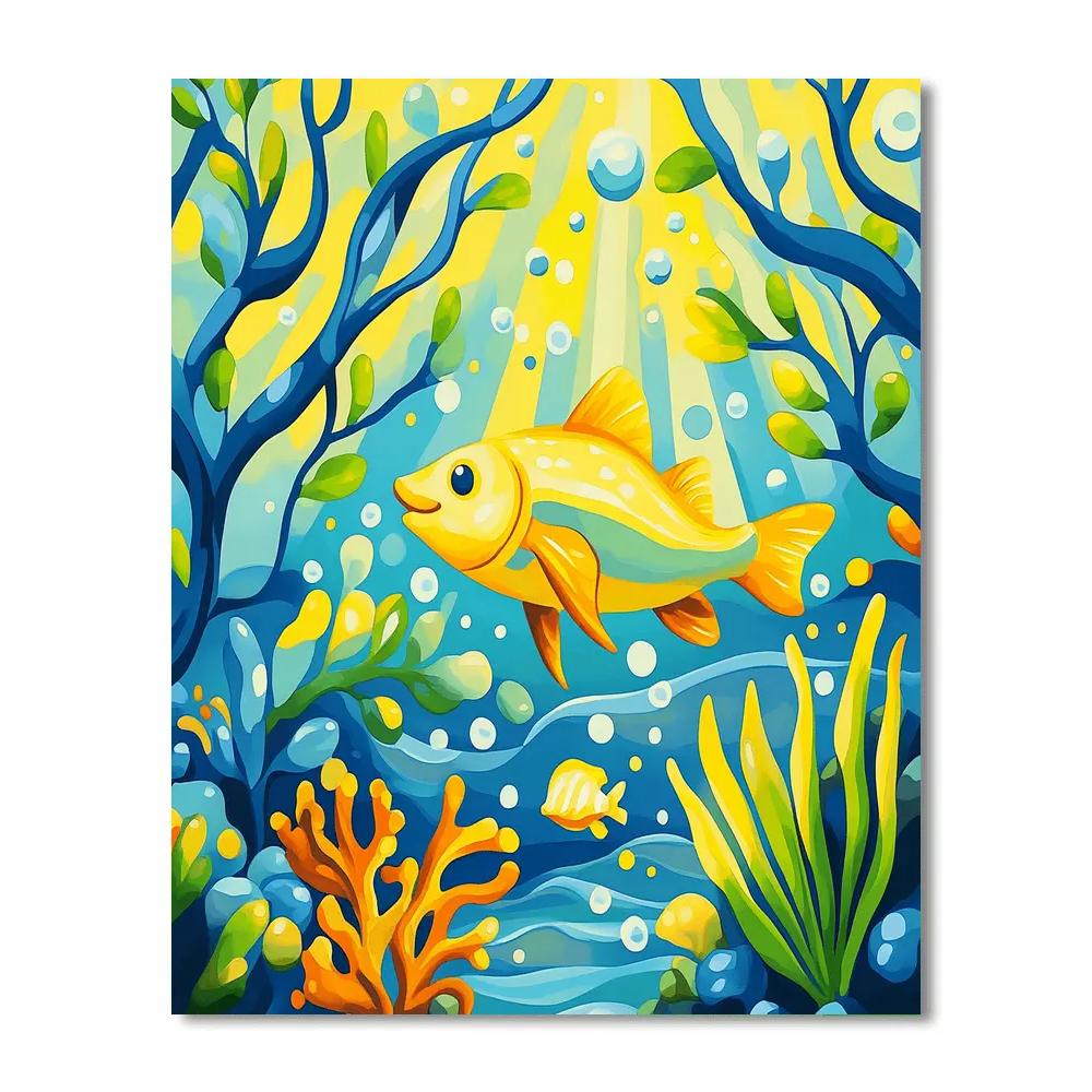 Flounder Coral Playtime paint by number