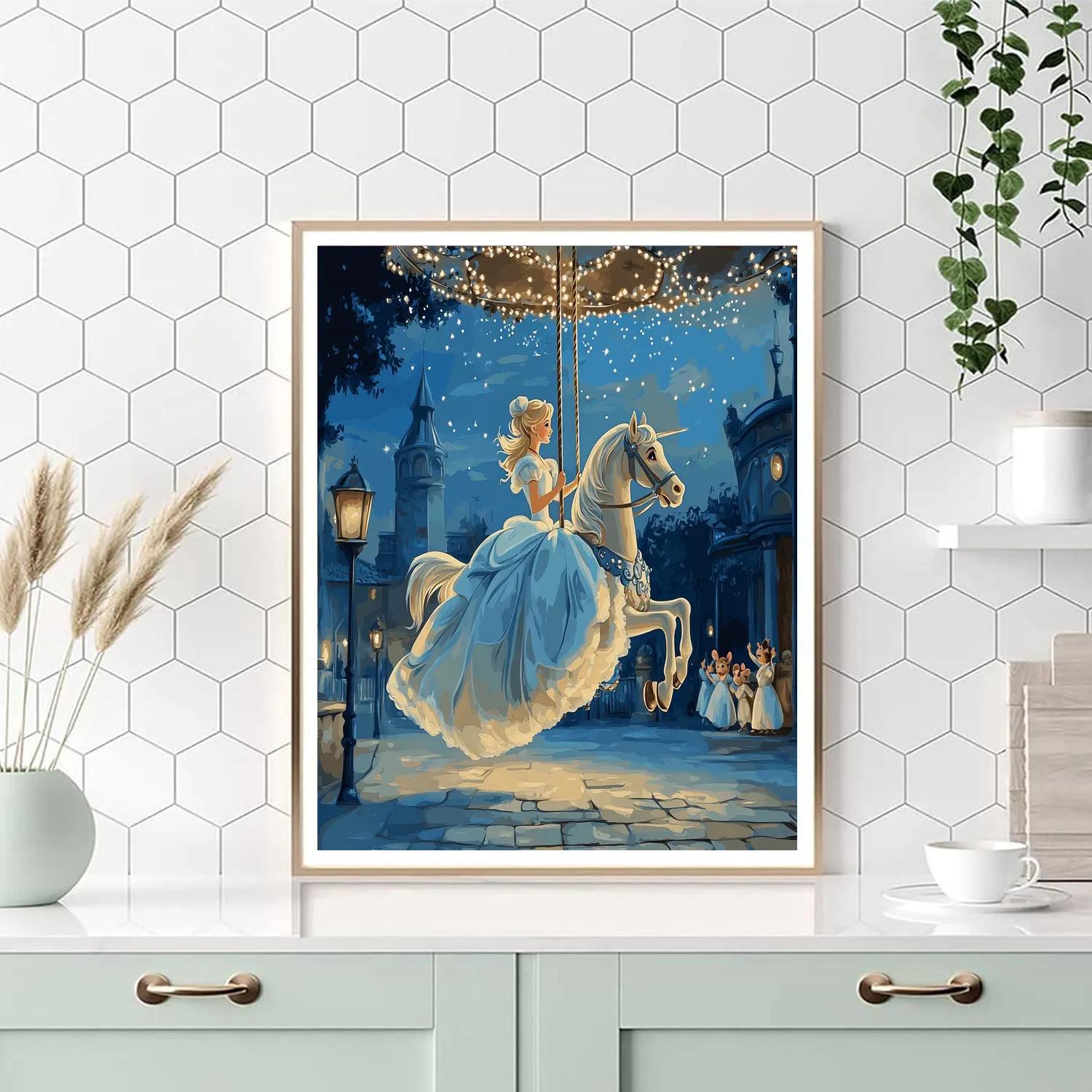 Cinderella Twilight Carousel Wish Number painting