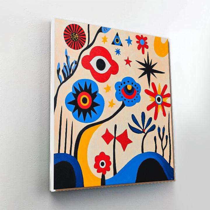 Joan Miró Inspired Enchanted Garden Of Shapes Numbered painting kits