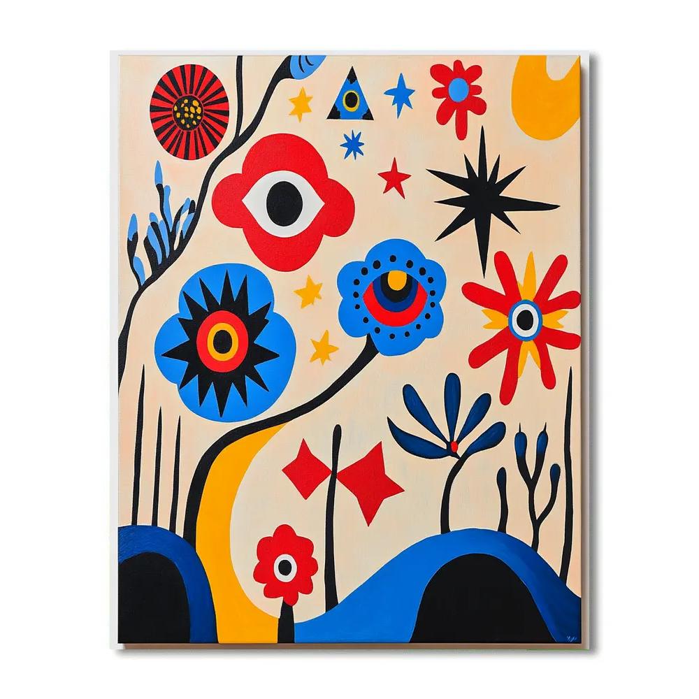 Joan Miró Inspired Enchanted Garden Of Shapes Numbered painting kits
