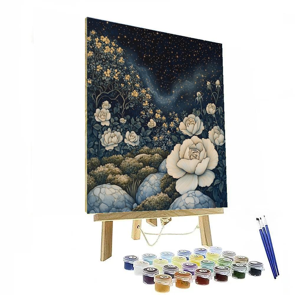 Leonardo Da Vinci Inspired Starry Nebula Garden paint by number