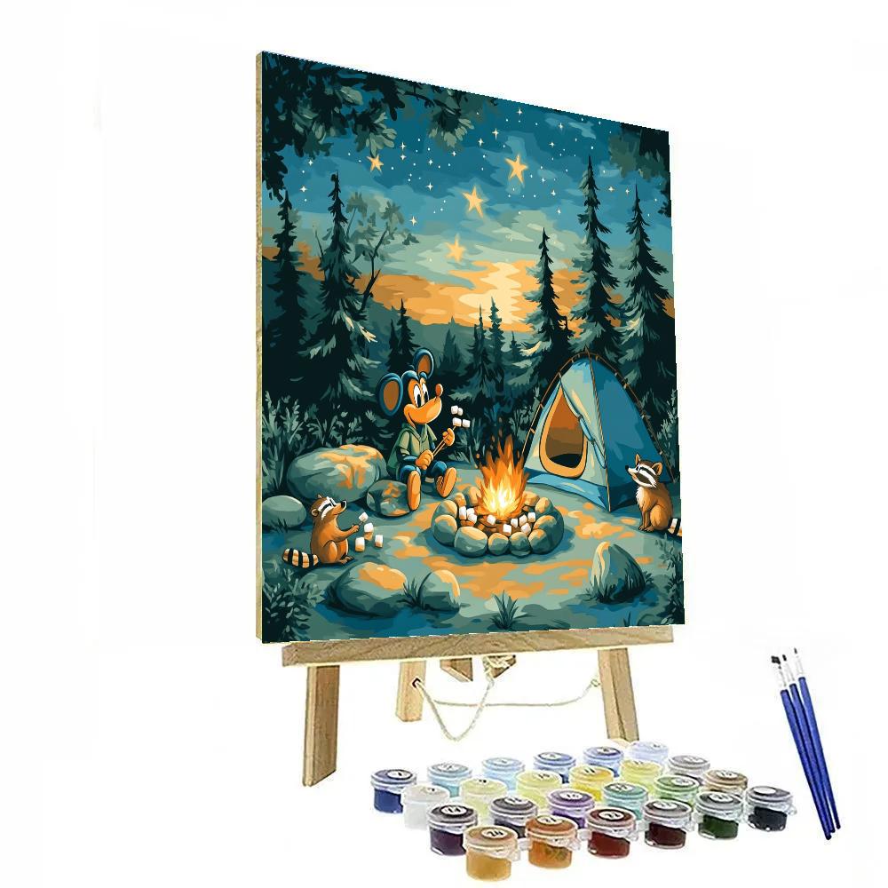 Goofy Mountain Campfire Story paint by number