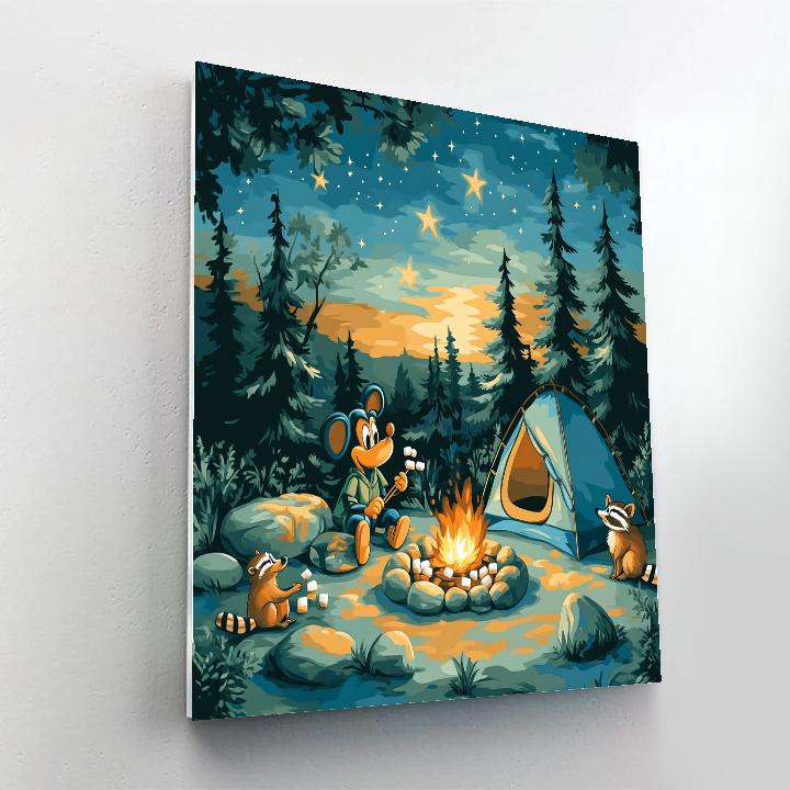 Goofy Mountain Campfire Story paint by number