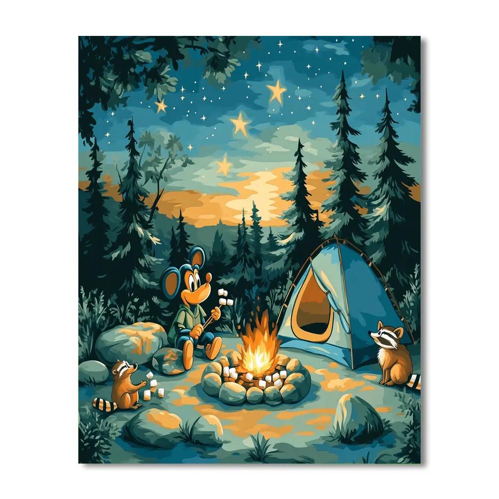 Goofy Mountain Campfire Story paint by number