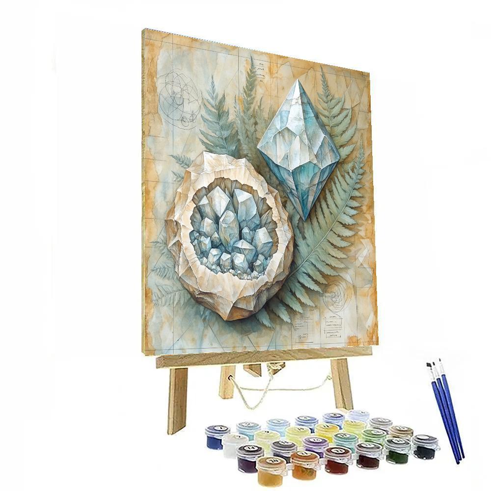 Leonardo Da Vinci Inspired Crystal Botanical Study painting number kit