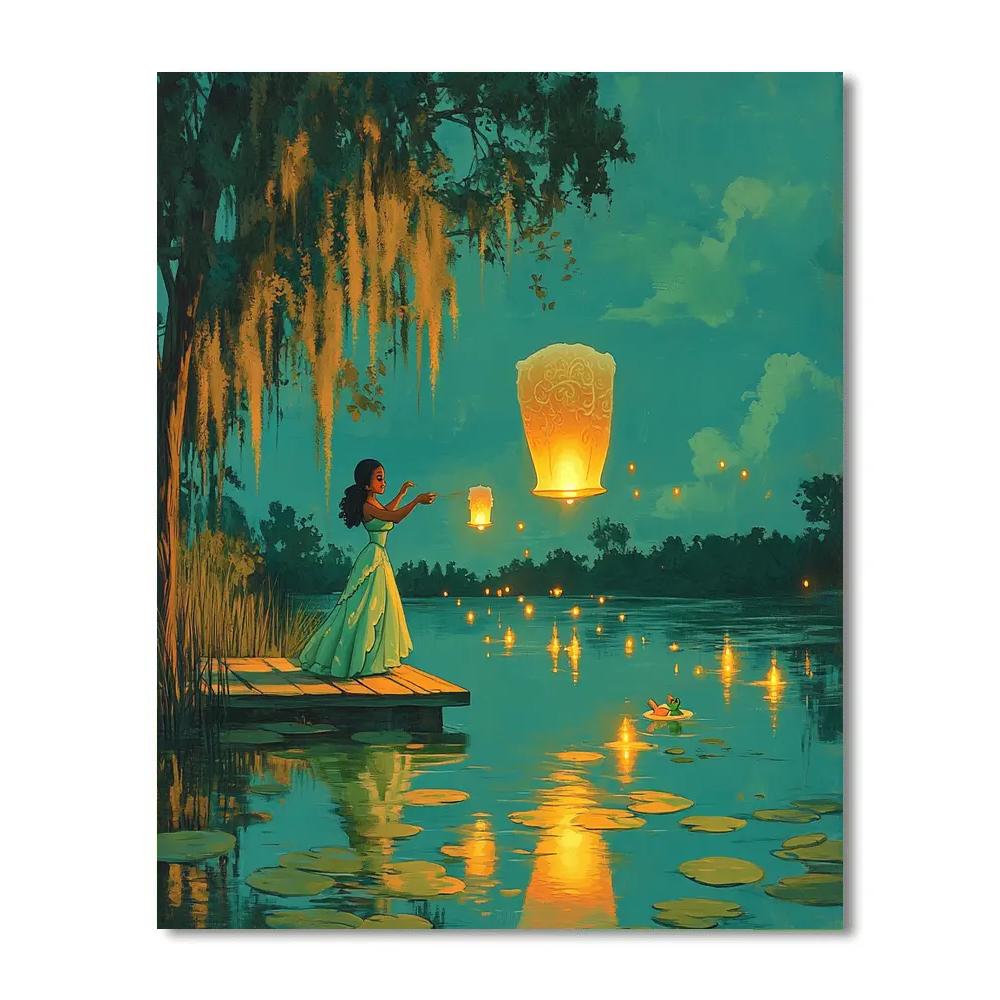 Tiana Bayou Night Lantern Numbered painting kits