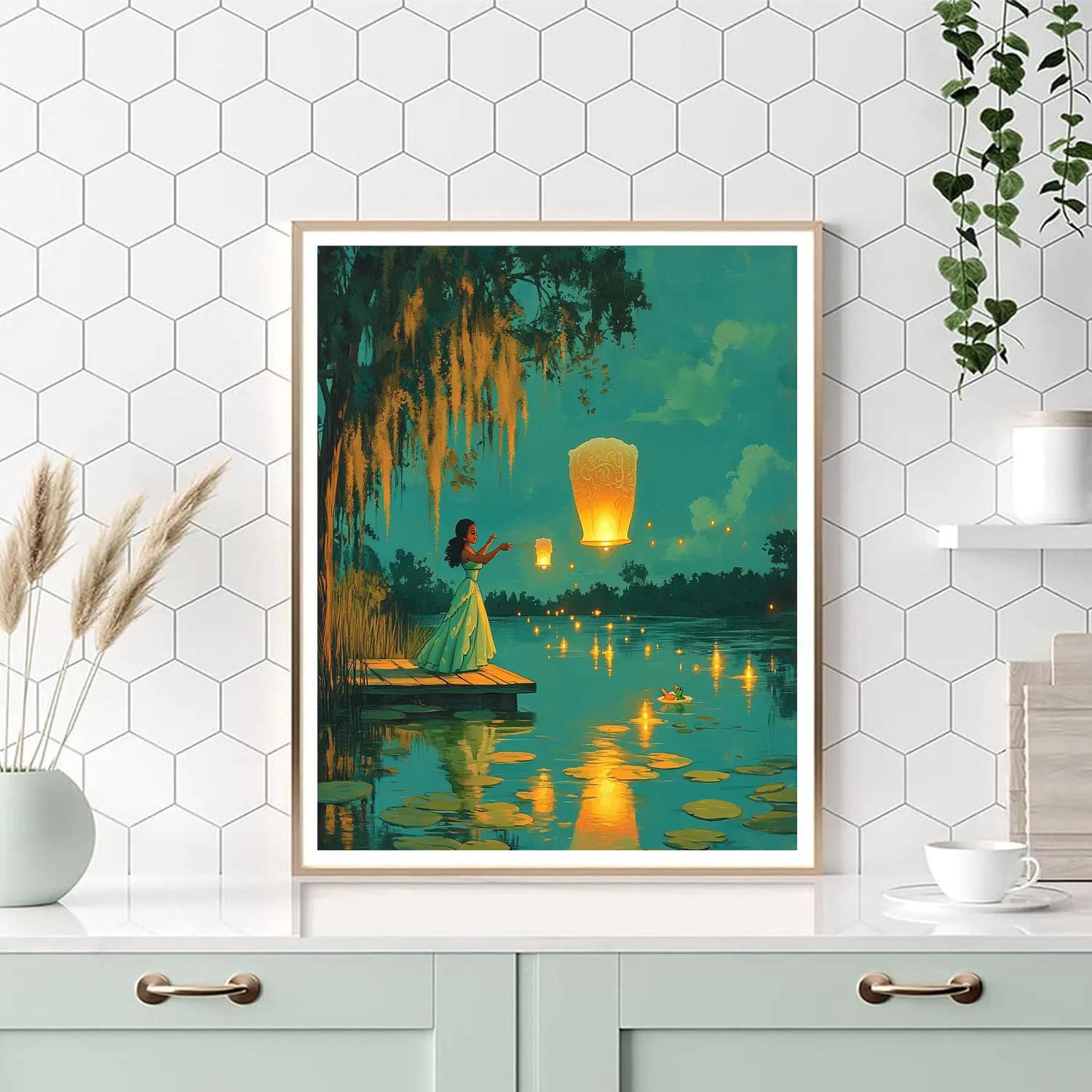 Tiana Bayou Night Lantern Numbered painting kits