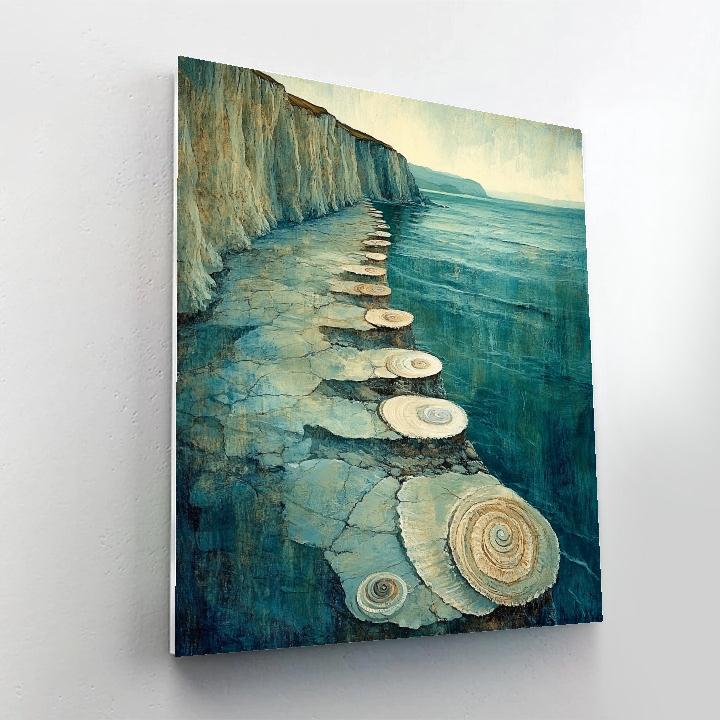 Leonardo Da Vinci Inspired Oceanic Fossil Panorama paint by number