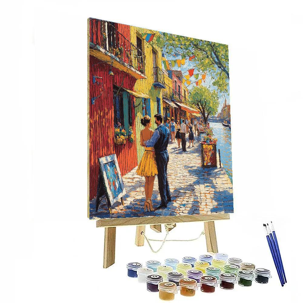 Colorful Facade Walk In La Boca Caminito Buenos Aires Argentina painting number kit