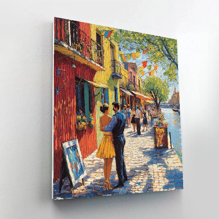 Colorful Facade Walk In La Boca Caminito Buenos Aires Argentina painting number kit