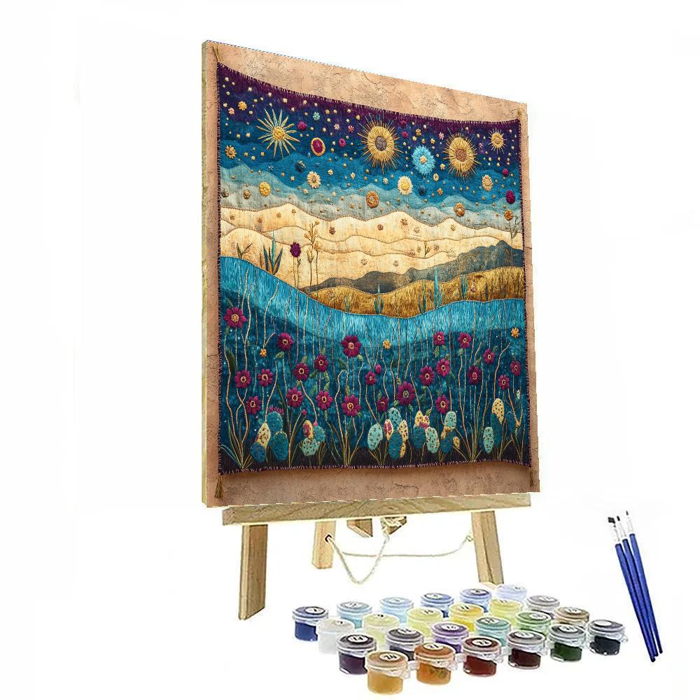 Frida Kahlo Inspired Cosmic Woven Memory Number painting