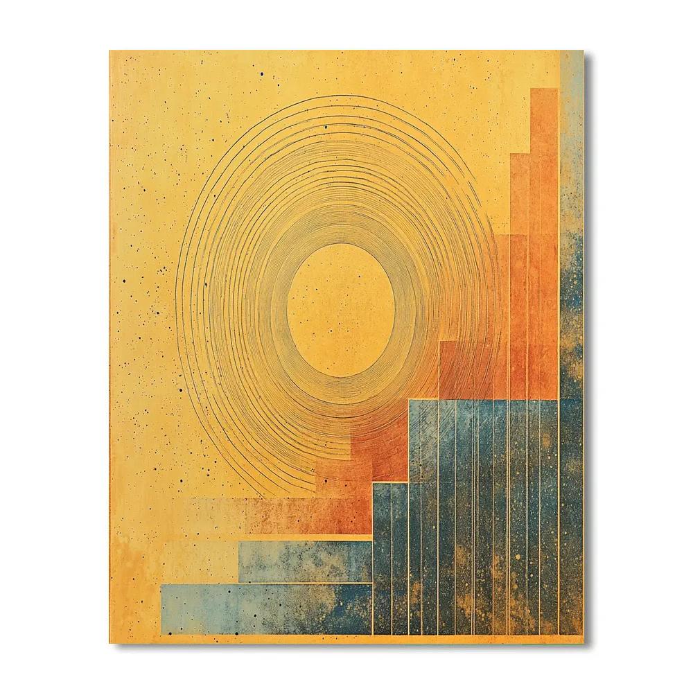 Paul Klee Inspired Rhythmic Sundial paint by color