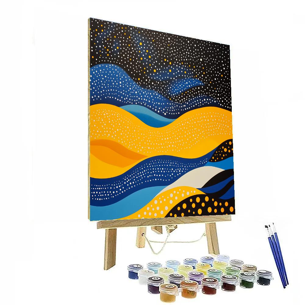 Yayoi Kusama Inspired Polka Nebula Rhythm paint by color