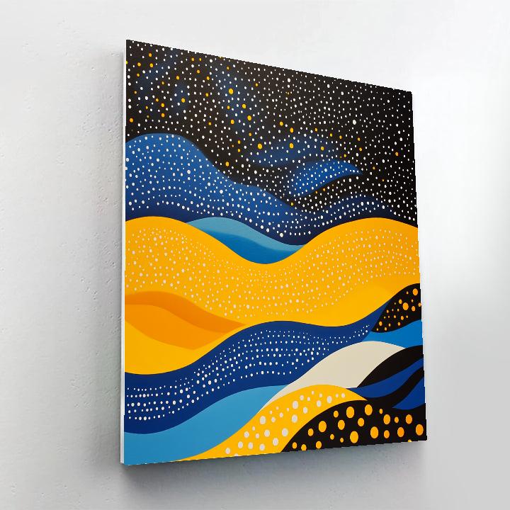 Yayoi Kusama Inspired Polka Nebula Rhythm paint by color