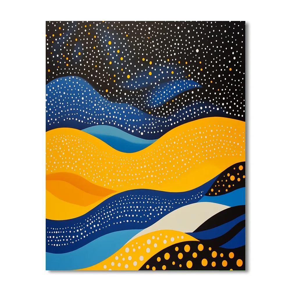 Yayoi Kusama Inspired Polka Nebula Rhythm paint by color