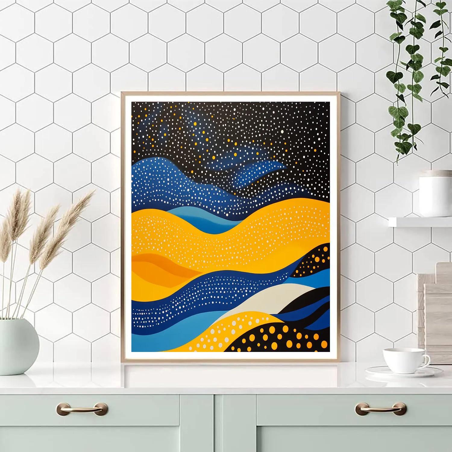 Yayoi Kusama Inspired Polka Nebula Rhythm paint by color