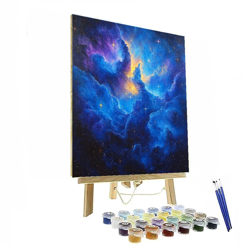 Inspired Cosmic Paul Cézanne Nebula Landscape paint by number