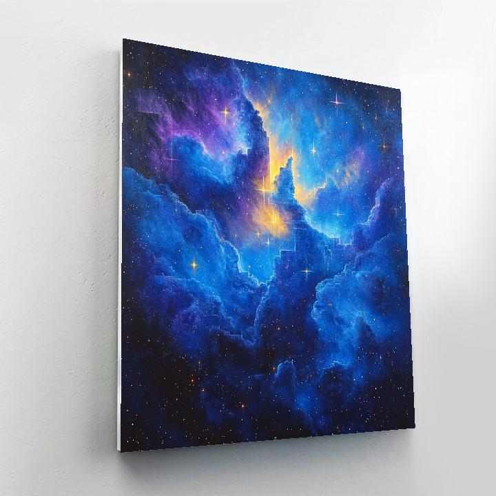 Inspired Cosmic Paul Cézanne Nebula Landscape paint by number